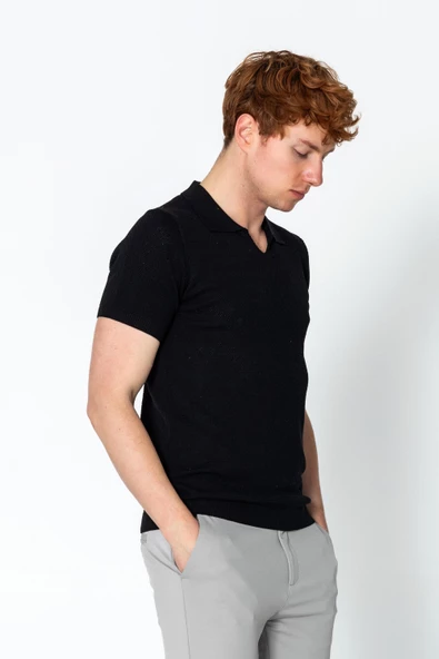 Erkek Regular Fit Yazlık Rahat Gömlek Yaka T-shirt - 5