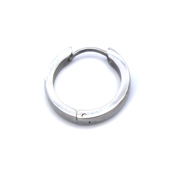 Çelik Halka Model 316L Büyük Unisex Küpe UNK-698 - 5