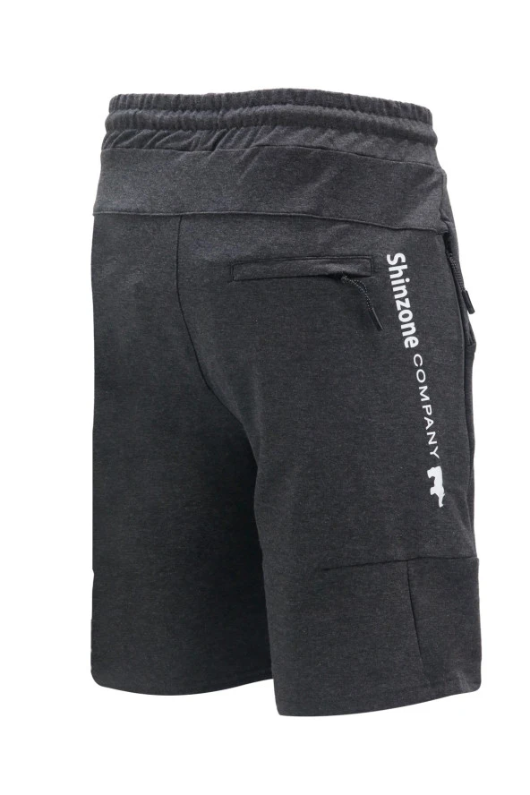 Erkek Likralı Yazlık Esnek Lastikli Antrasit Şort - 3