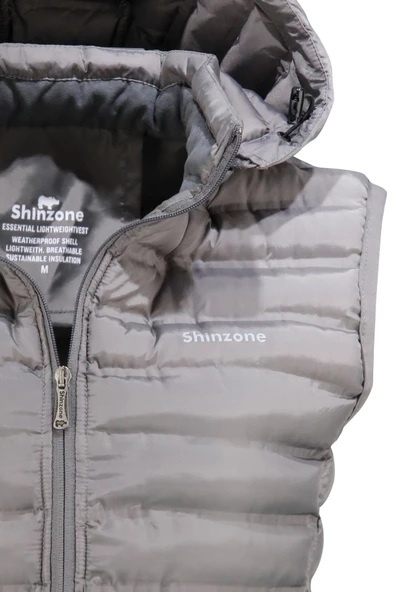 Kadın Şişme Gri Cepli Yelek - 2