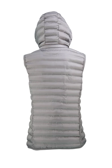 Kadın Şişme Gri Cepli Yelek - 4