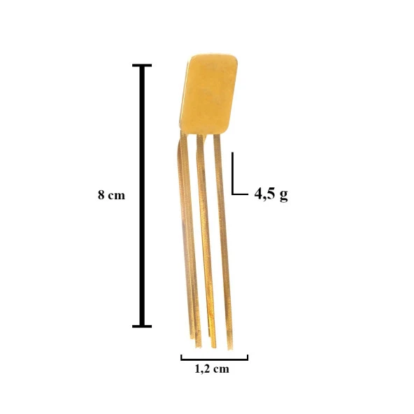 Altın Kaplama Küpe Sallantılı Tasarım Abiye Küpe UNK-612 - Resim 3