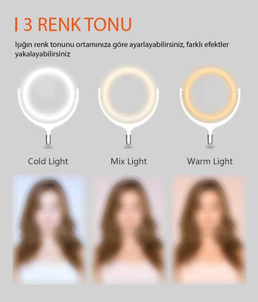 Zore F-539A Işıklı Telefon Tutucu Ring Light - 4