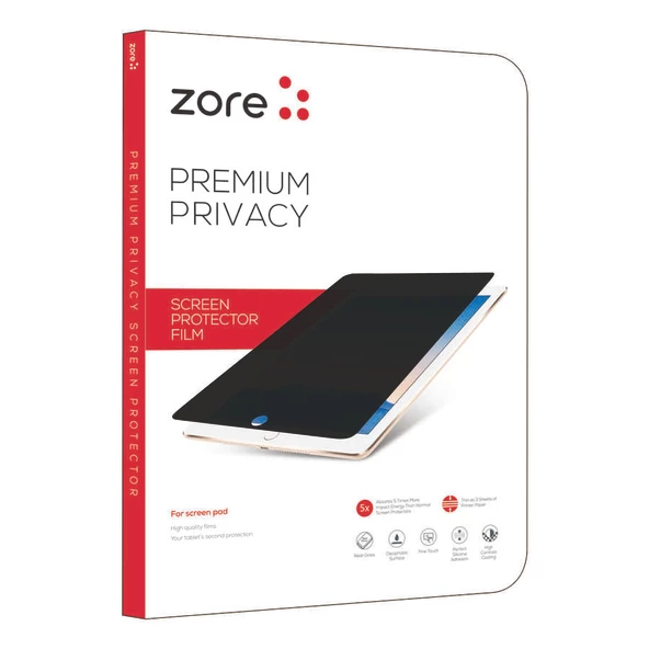 Apple iPad Pro 11 2020 (2.Nesil) Zore Tablet Privacy Temperli Cam Ekran Koruyucu