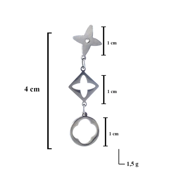 Çelik Sallantılı Küpe Tasarım Sallantılı Küpe UNK-574 - Resim 3