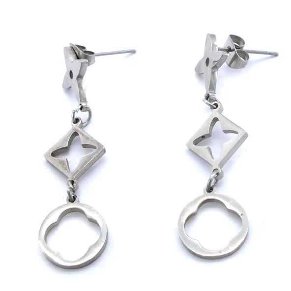 Çelik Sallantılı Küpe Tasarım Sallantılı Küpe UNK-574 - Resim 4