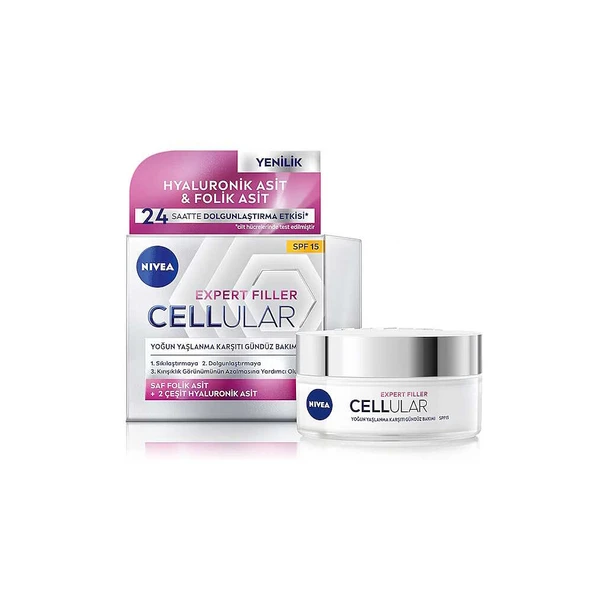 Nivea Expert Filler Cellular Yoğun Yaşlanma Karşıtı Gündüz Bakım Kremi SPF15 50ml ürün görseli
