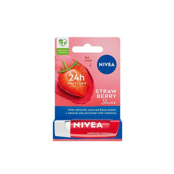 Nivea Strawberry Shine Renkli Dudak Bakım Kremi 4.8g ürün görseli