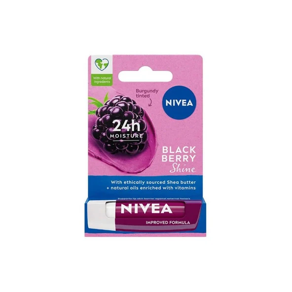 Nivea Black Berry Shine Dudak Bakım Kremi 4.8g ürün görseli