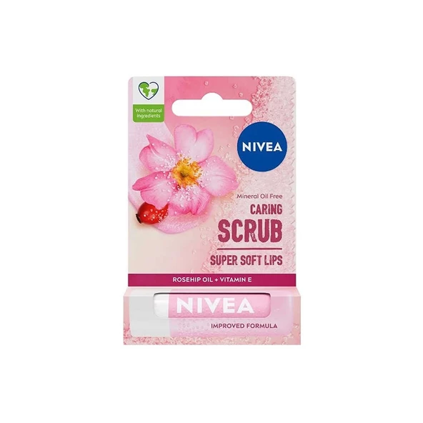 Nivea Caring Scrub Super Soft Lips Dudak Bakım Kremi 4.8g