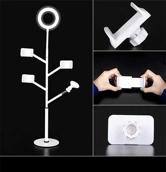 Zore Professional Live Stream Işıklı Telefon Tutucu Ring Light - 5