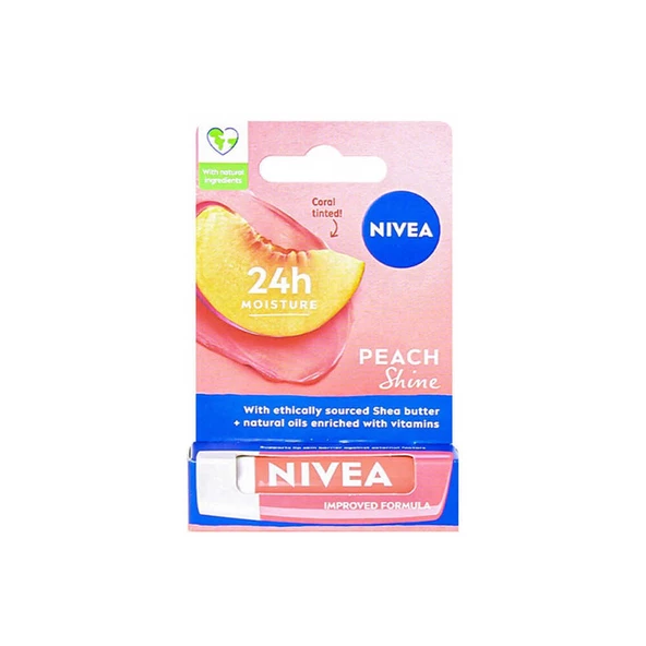 Nivea Peech Shine Renkli Dudak Bakım Kremi 4.8g