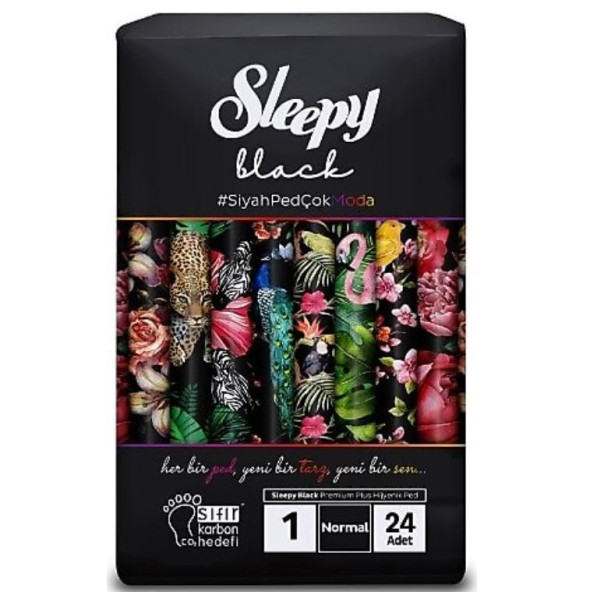 Sleepy Black Premium Plus Hijyenik Ped Normal 24'lü