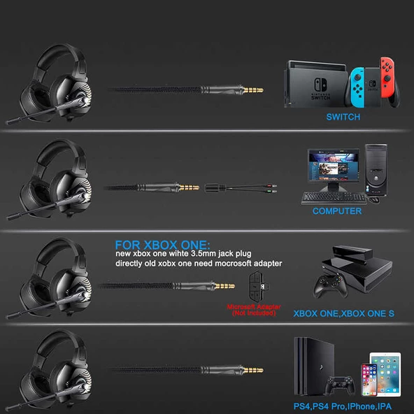 Zore Onikuma K6 RGB Oyuncu Kulaklığı 3.5mm - 3