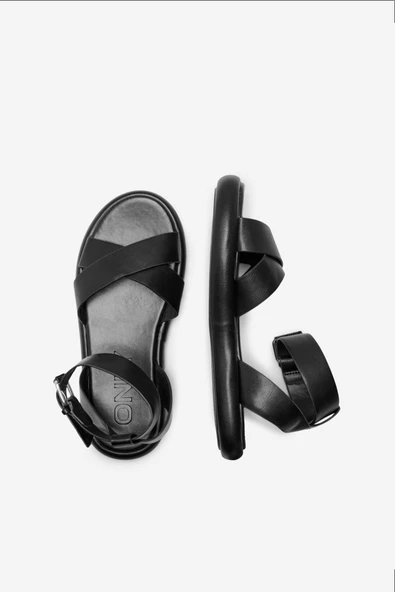 Only Minimalist Deri Düz Sandalet - Kayışlı - Günlük - 3