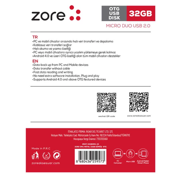 Zore OM1 Micro Metal OTG 32 GB - 2