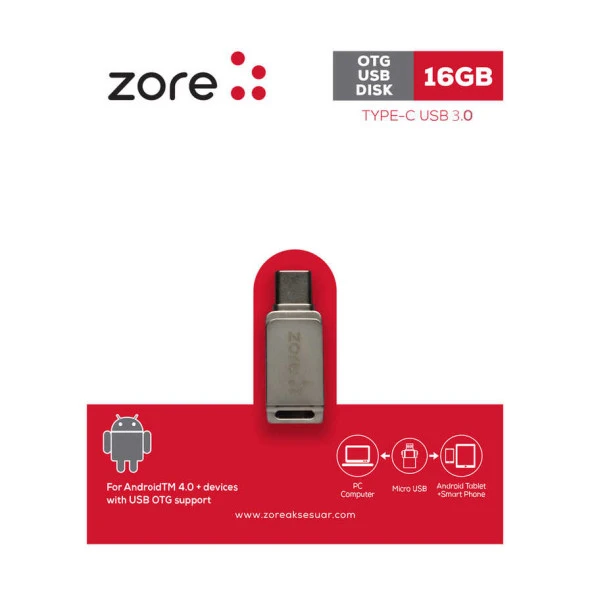 Zore 3.0 Type-C Metal OTG 16 GB