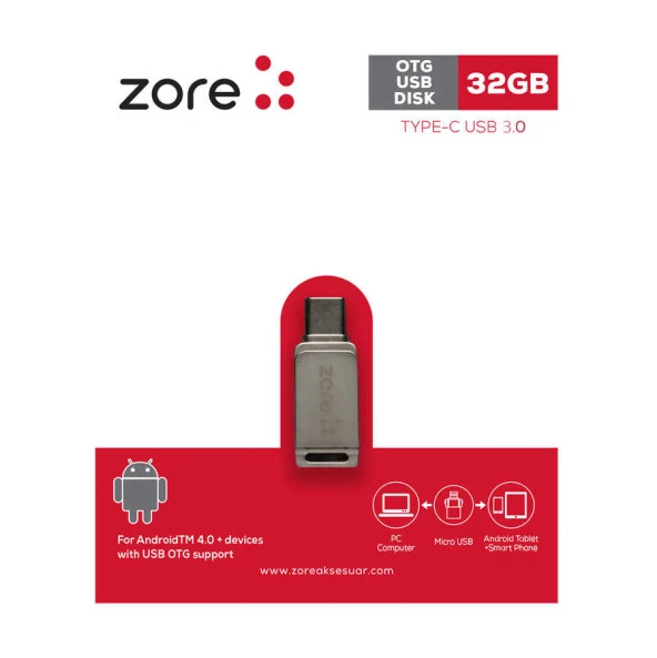 Zore 3.0 Type-C Metal OTG 32 GB