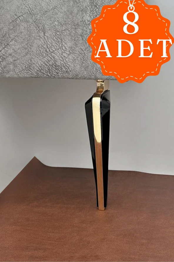 Wings Gold Siyah Mobilya Koltuk Ayağı Chester Komidin Tv Ünitesi Vestiyer Ayağı 21 Cm 8 Adet