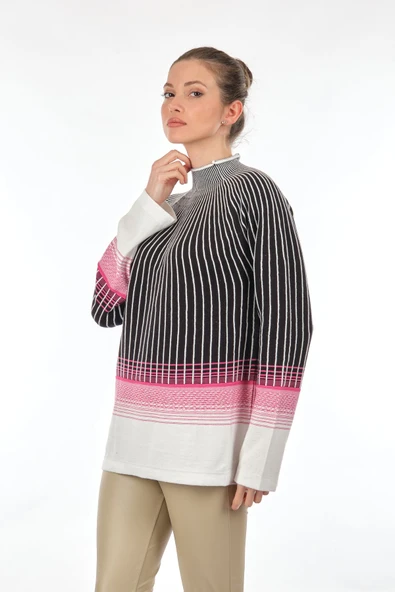 Unique Mode Minimalist Oversize Uzun Kol Triko Kazak Kadın - Resim 5