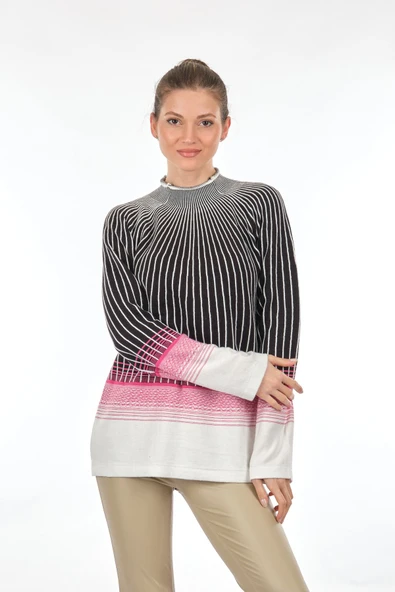 Unique Mode Minimalist Oversize Uzun Kol Triko Kazak Kadın - Resim 2