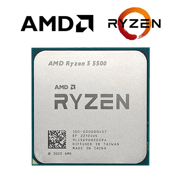 AMD Ryzen 5 5500 3.6GHz 4.2GHz 19MB AM4 65W-Tray (Fansız-Vga Yok) İşlemci