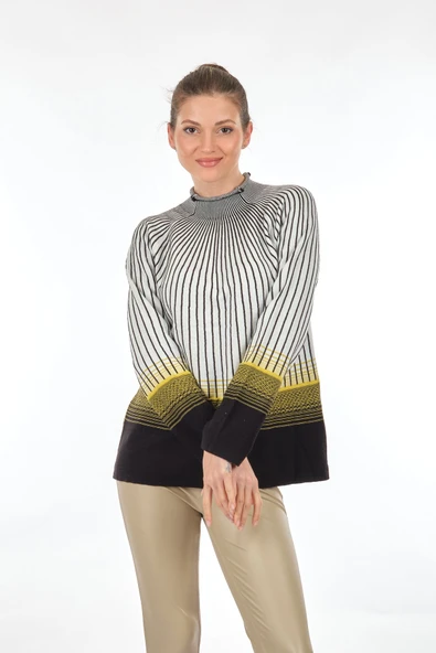 Unique Mode Minimalist Oversize Uzun Kol Triko Kazak Kadın - Resim 8