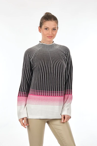 Unique Mode Minimalist Oversize Uzun Kol Triko Kazak Kadın - Resim 6