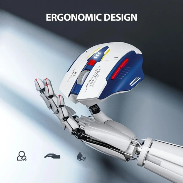 Polham 2.4G Kablosuz Şarjlı Süper Sessiz Oyuncular İçin Mouse, 6 Tuşlu 2400DPİ Gecikmesiz Mouse - Resim 6