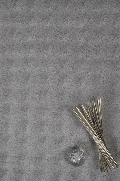 Dekoratif Bubble Uzun Tüylü Yumuşak Puffy Peluş Kaymaz Yıkanabilir Salon Koridor Halı Yolluk Gri - 6