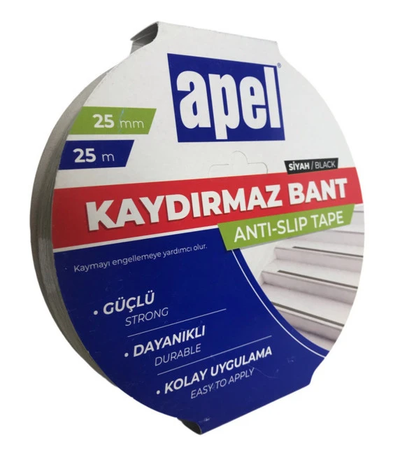 APEL KAYDIRMAZ BANT SİYAH 25MM 25MT