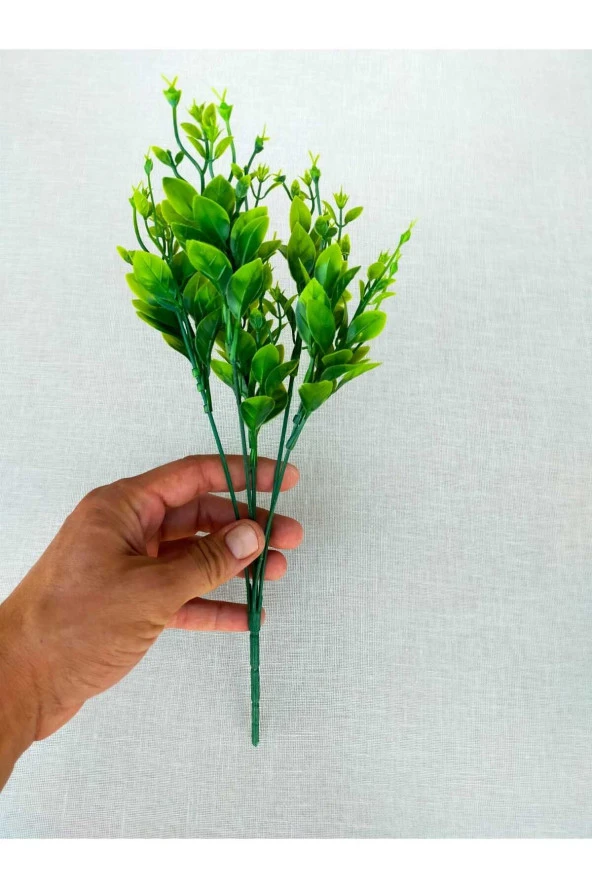 HN- Yapay Çiçek Bitki Yeşil Demet Garnitür Dikey Bahçe Aranjmanı 35 cm Yeni Model Karışık Garnitür
