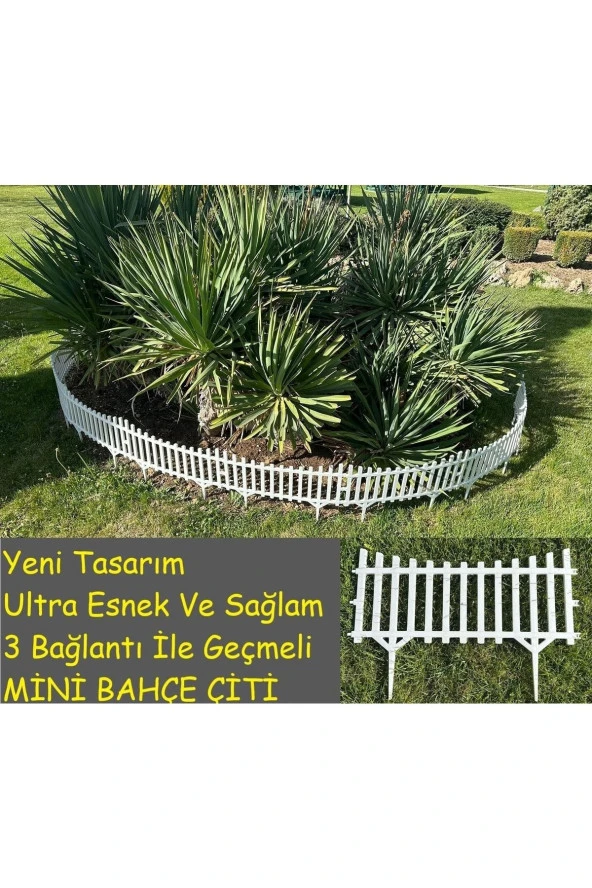 HN- Beyaz 1 Adet Yeni Tasarım Bahçe Çiti Dekoratif Esnek Plastik Çit Peyzaj Koruma Toplam 58-36 Cm