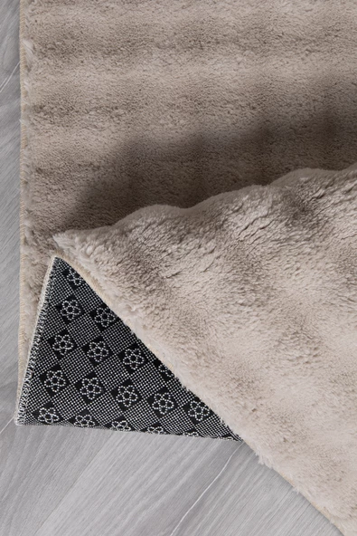 Dekoratif Bubble Uzun Tüylü Yumuşak Puffy Peluş Kaymaz Yıkanabilir Salon Koridor Halı Yolluk Bej - 4