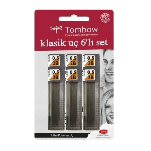 Tombow Min Klasik Mono Lead 2B Kalem Ucu 0.5 mm 6 Tüp - 2