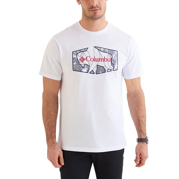 Columbia CSC Roam Hex Erkek Kısa Kollu T-shirt Beyaz CS0377-100 - Resim 4