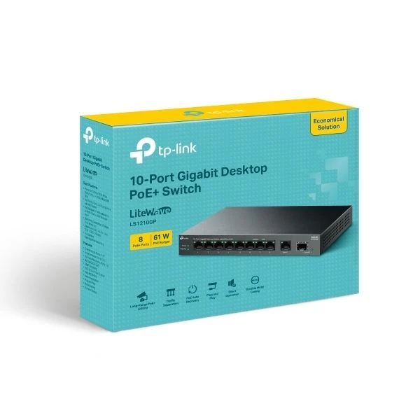 Tp Festa LS1210GP 61W 8GE PoE Switch1SFP,1GE Uplin uplink (3yıl üretici garantili) - Resim 3