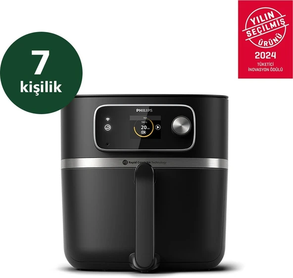 Philips HD9880/90 Airfryer 7000 Serisi XXL Connected, Gıda termometreli, 2 kg, 8.3 L Kapasite, Conne