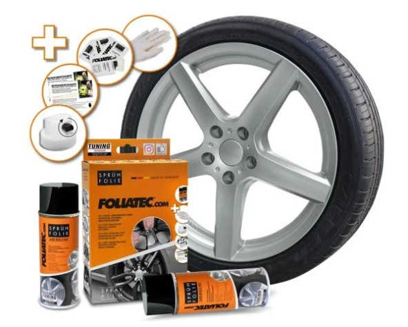 Foliatec Jant Metal Sprey Folyo Yüzey Kaplama Seti 2x400ml. Metalik Gümüs Mat - Resim 2
