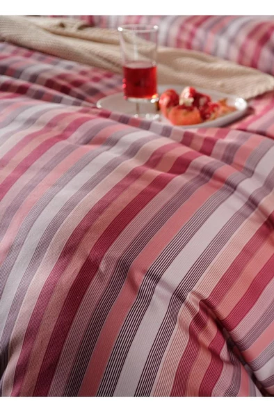 Doqu Home Saten Nevresim Takımı Çift Kişilik Maestro Pudra - 6