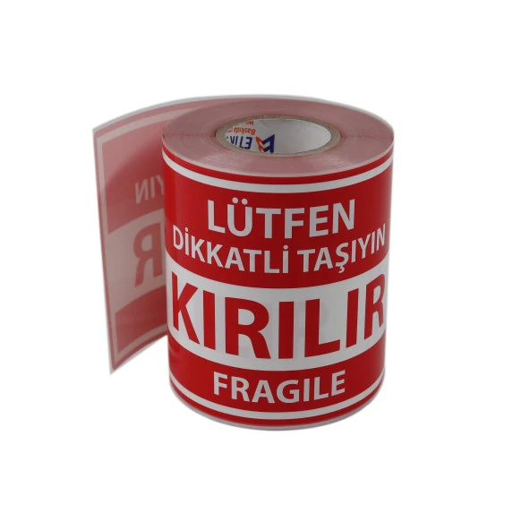 Büyük Boy Dikkat Kırılır Etiketi(Fragile Label) 100mm X 150mm 250 Adet