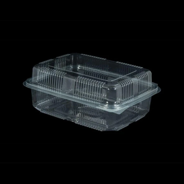 Kullan At Plastik Kilitli Şeffaf Bombeli Kapaklı Gıda Saklama Kabı Sızdırmaz Kap - 1500 cc - 25 Adet - Resim 3