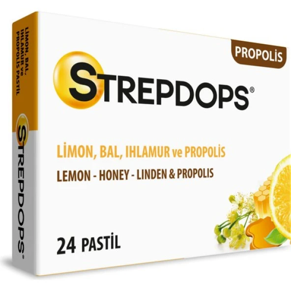 Strepdops Limon, Bal Ve Propolis Aromalı 24 Pastil
