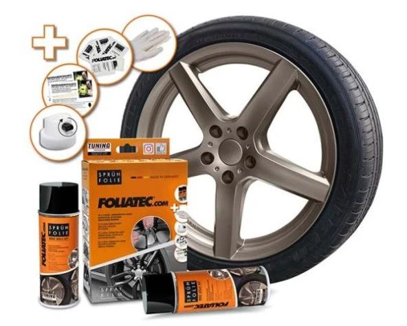 Foliatec Jant Metal Sprey Folyo Yüzey Kaplama Seti 2x400ml. Metalik Bronz Mat - Resim 2