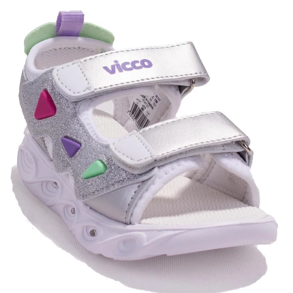 Vicco 321F24Y204 Hilda Beyaz Ortopedik Günlük Işıklı Kız Çocuk Spor Sandalet