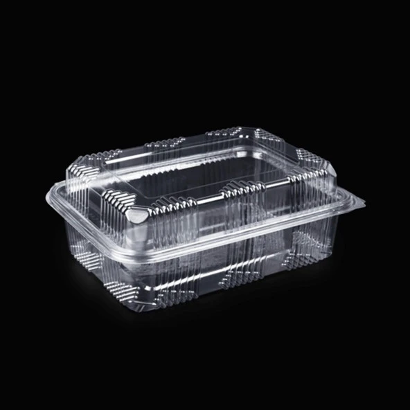 Kullan At Plastik Kilitli Şeffaf Bombeli Kapaklı Gıda Saklama Kabı Sızdırmaz Kap - 1500 cc - 75 Adet - Resim 2