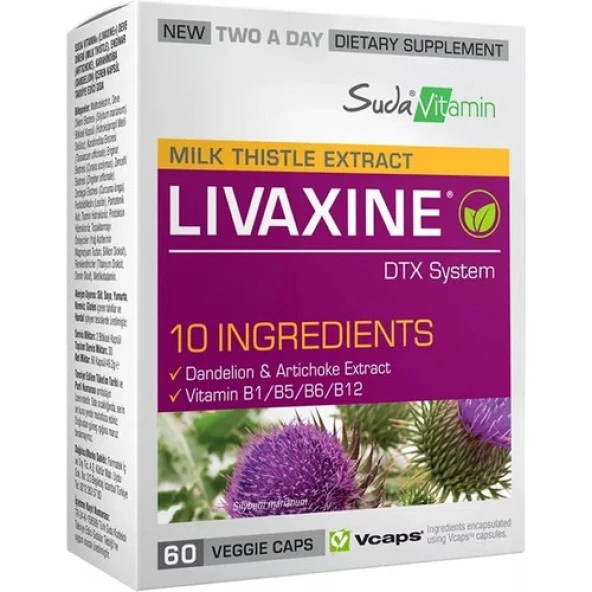 Bigjoy Suda Vitamin Livaxine Milk Thistle Extract 60 Veggie Kapsül