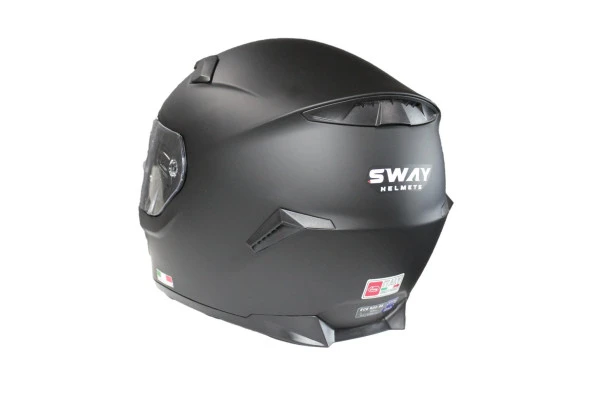 Sway 820 Full Face Şeffaf Vizör Kapalı Motosiklet Kaskı L Beden Mat Siyah - 5
