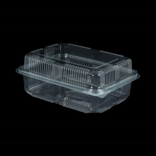 Kullan At Plastik Kilitli Şeffaf Bombeli Kapaklı Gıda Saklama Kabı Sızdırmaz Kap - 1500 cc- 200 Adet ürün görseli 1