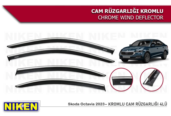 Skoda Octavia 2023 ve Sonrası  Kromlu Cam Rüzgarlığı ürün görseli 1